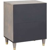 vidaXL Noćni ormar s ladicama Siva 50 x 33 x 60 cm masivno drvo manga | shoptok.hr