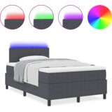 vidaXL Postelja z Box Springom in Vzmetnico & LED Temno Siva 120x200 cm Žametna Tkanina | Shoptok.si