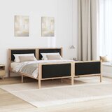  Krevetna konstrukcija s uzglavljem Crna 180 x 200 cm tkanina Smeđa | Shoptok.si