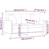  Dvosjed s ukrasnim jastucima crni 120 cm od tkanine | Eponuda.com