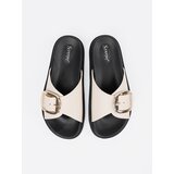 SEASTAR Light beige women's flip-flops with a gold buckle | Shoptok.si