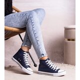 Gemre Navy high-top sneakers made of eco leather Boniface | Shoptok.si