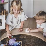 MeowBaby Ploča za ravnotežu od borovine u prirodnoj boji 80x30x18 cm Montessori - | shoptok.hr