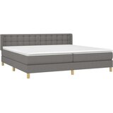  Box spring postelja z vzmetnico temno siva 180x200 cm blago, (20899481) | Shoptok.si