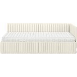  Kutni krevetni okvir s madracem 2 kom. Krema 90 x 200 cm Baršun | Shoptok.si