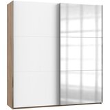 MID.YOU omara z drsnimi vrati, bela, barve hrasta | Shoptok.si