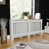 vidaXL Pokrov za radiator bele barve MDF 172 cm Cene