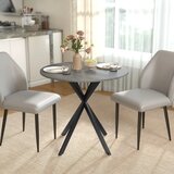  Okrugli kuhinjski stol 80 cm kompaktna ploča iverica metal siva | shoptok.hr
