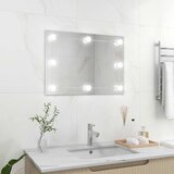  Zidno ogledalo bez okvira s LED svjetlima pravokutno stakleno | shoptok.hr