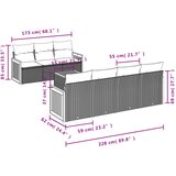  8-dijelni set vrtnih sofa od poliratana s jastucima crni | shoptok.hr
