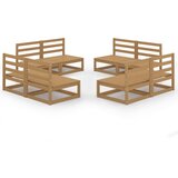  The Living Store Vrtna sedežna garnitura 8-delna medeno rjava trdna borovina - Vrtna Sedežna Garnitura, (21454630) | Shoptok.si