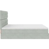 vidaXL Otomanski posteljni okvir z vzmetnicami siv 180x200cm žamet | Shoptok.si