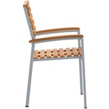  Stacking Garden Chair Siva Smeđa Čelik Drvo Standardna veličina | shoptok.hr