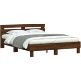  Okvir za krevet s uzglavljem boja hrasta 140x200 cm drveni | shoptok.hr