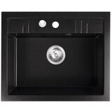 Ferro SUDOPERA GRANITNA FERRO 580X480 1 CRNA SA POP-UP SIFONOM fi115 | Eponuda.com