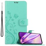 Cadorabo Samsung Galaxy A10e/A20e v klasično srebrno - ovitek v cvetličnem dizajnu z magnetnim zapiranjem, stoječo funkcijo in režami za kartice, (20563267) | Shoptok.si