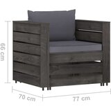  2-dijelna vrtna garnitura s jastucima sivo impregnirano drvo | shoptok.hr