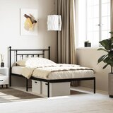 vidaXL Metalni okvir za krevet s uzglavljem crni 107x203 cm Cijene
