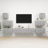  8-dijelni set TV ormarića siva boja betona konstruirano drvo | shoptok.hr