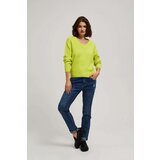 Marisse Lime V-Neck Sweater | shoptok.hr