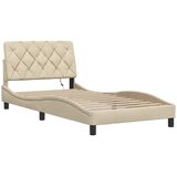  Okvir kreveta s LED-om bez madraca krem 100 x 200 cm od tkanine | shoptok.hr