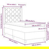  Krevet s madracem i LED tamnosiv 100 x 200 cm tkanina | shoptok.hr