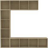  3-dijelni set ormarića za knjige/TV boja hrasta 180x30x180 cm | Eponuda.com