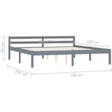  Za krevet od masivne borovine sivi 160 x 200 cm | shoptok.hr