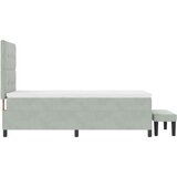  Krevet s Podnicom s Madracem &amp Klupom Svjetlosiva 90x200 cm Baršun | shoptok.hr