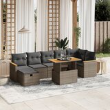  8-dijelni set vrtnih sofa od poliratana s jastucima sivi | shoptok.hr