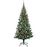 vidaXL Umjetno predsvijetljeno božićno drvce Zelena 180 cm PVC i metal | shoptok.hr