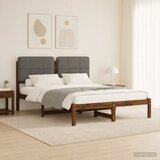  Krevetni okvir s tapiciranim uzglavljem - Tamnosmeđa i svjetlosiva 120 x 190 cm | shoptok.hr