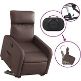 vidaXL Električna naslonjač na podizanje od umjetne kože smeđi | shoptok.hr
