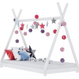 Okvir za dječji krevet od masivne borovine bijeli 90 x 200 cm | shoptok.hr