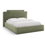 Micadoni Zelena oblazinjena zakonska postelja s prostorom za shranjevanje z letvenim dnom 160x200 cm Princess – | Shoptok.si
