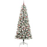 vidaXL Umjetno božićno drvce s nogom Zelena i bijela 240 cm PVC | shoptok.hr