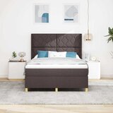  Krevet s opruga kutije s LED trakama Smeđa 140 x 200 cm tkanina | shoptok.hr
