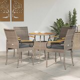  Vrtne stolice 4 pcs Siva i tamno siva Poliratan i Akacija | shoptok.hr