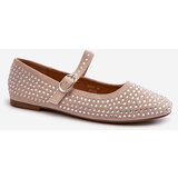 Boto Eco Suede Ballerinas Embellished with Jet Beige Tinara | Shoptok.si