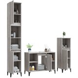  3-dijelni set kupaonskog namještaja siva boja hrasta drveni | shoptok.hr