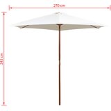  Suncobran 270 x 270 cm s drvenim stupom krem bijeli | Eponuda.ba