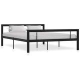 Okvir za krevet crno-bijeli metalni 140 x 200 cm | shoptok.hr