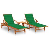  Ležaljke za sunčanje sa stolićem i jastucima 2 kom drvo bagrema | shoptok.hr