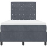 vidaXL Box Spring Krevet s Madracem Tamno Siva 120x200 cm Baršun | shoptok.hr