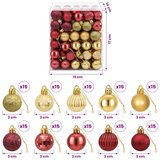  Set božićnih kuglica 150 kom. Zlatna i vinsko crvena 3 cm - Zlatna i vinsko crvena | shoptok.hr