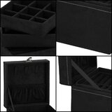 springos kutija za nakit 12 x 12 x 12 cm, crni baršun | shoptok.hr