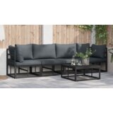 vidaXL Sjedeća garnitura za vrt 5 pcs Crna 70 x 70 x 32 cm Aluminij | shoptok.hr