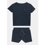 Tommy Hilfiger Komplet majica in kratke hlače KN0KN01597 Mornarsko modra Regular Fit