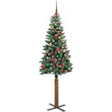 vidaXL Ožja jelka med 300 LED Zelena in Bela 210 cm PVC in trden bor | Shoptok.si