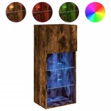 Maison Chic TV omarica - TV stojalo - Televizijska omarica z LED lučkami dimljeni hrast 40,5x30x90 cm, (21700005) Cene